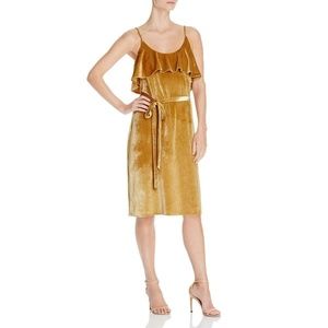 NWT Eliatt Gold Velour Midi Dress - XS
